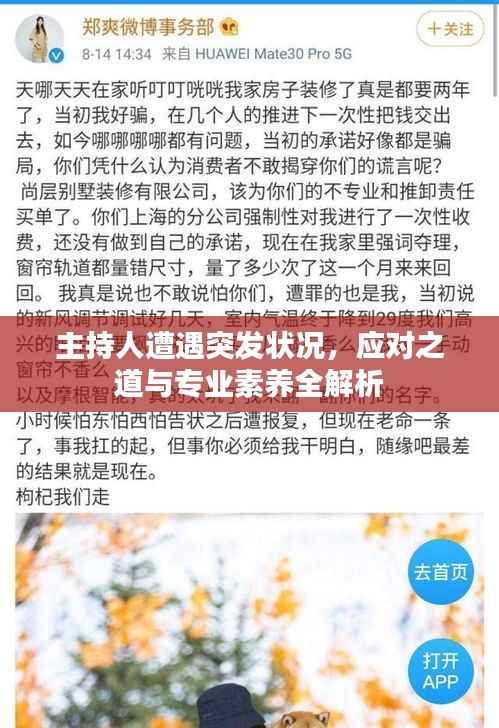 主持人遭遇突发状况,应对之道与专业素养全解析